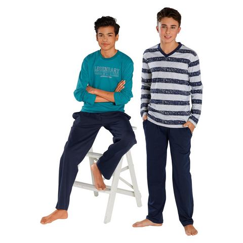 Le jogger Pyjama in lang model (4-delig, Set van 2)