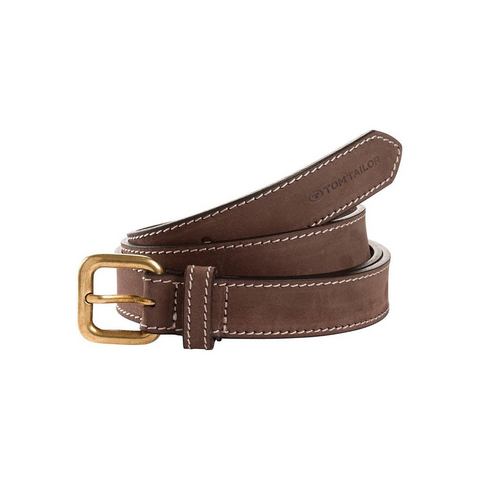 Tom Tailor Leren riem TTBONNIE 2.3 cm brede damesriem, met contraststiksels