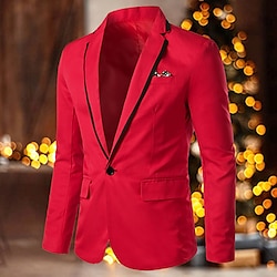 Light in the box Voor heren Blazer liiketoiminta Cocktailparty Bruiloft Modieus Casual Lente Herfst Polyester Kleurenblok Knop Zak Comfortabel Enkele rij knopen Blazer Zwart Wit Geel Blozend Roze