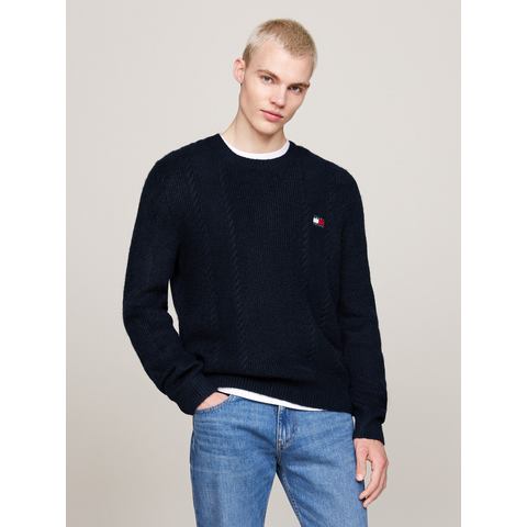 TOMMY JEANS Sweatshirt TJM SLIM CABLE KNIT CNECK