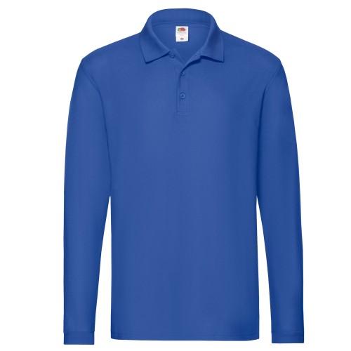 Fruit Of The Loom Mens Premium Pique Long-Sleeved Polo Shirt M bosgroene kleur