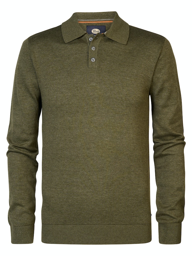 Petrol Industries men knitwear polo m-3040-kwc204 6088 army green