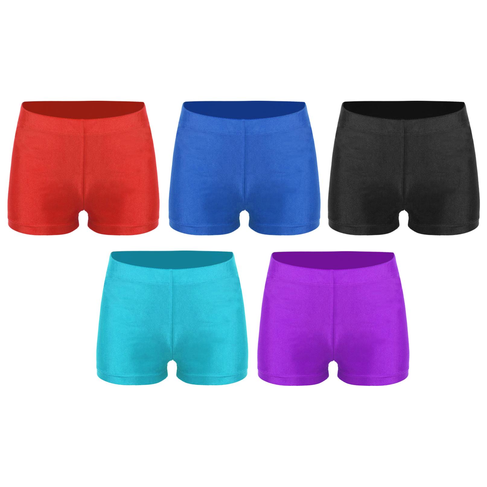 Inlzdz Kinderen jongens elastische tailleband gymnastiekshorts Workout Training Competitie korte broek 5-6 Years rood