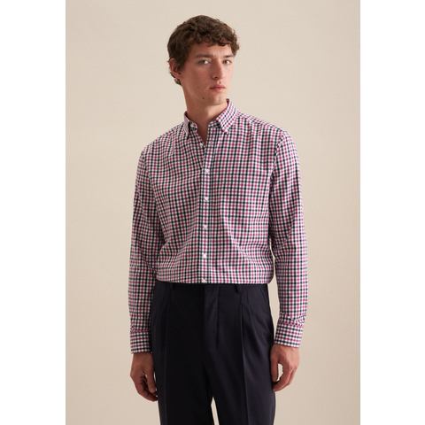 seidensticker Flanell Flanellhemd in Regular mit Button-Down-Kragen Karo