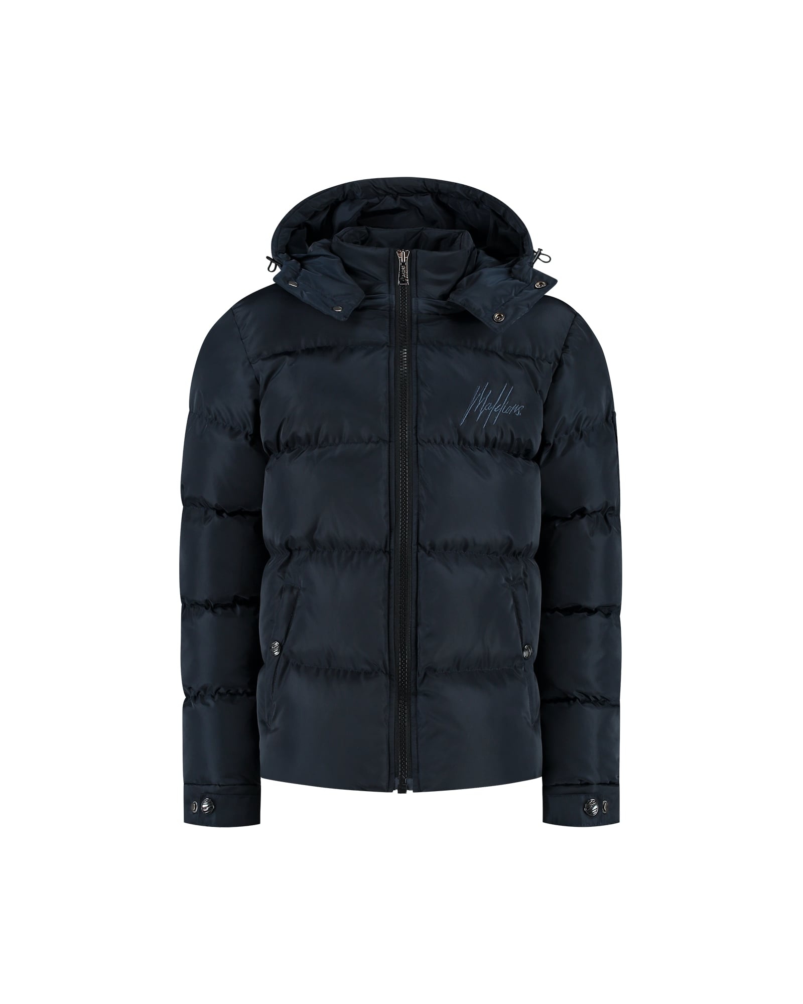 Malelions Winterjas Patch Puffer - Navy blauw