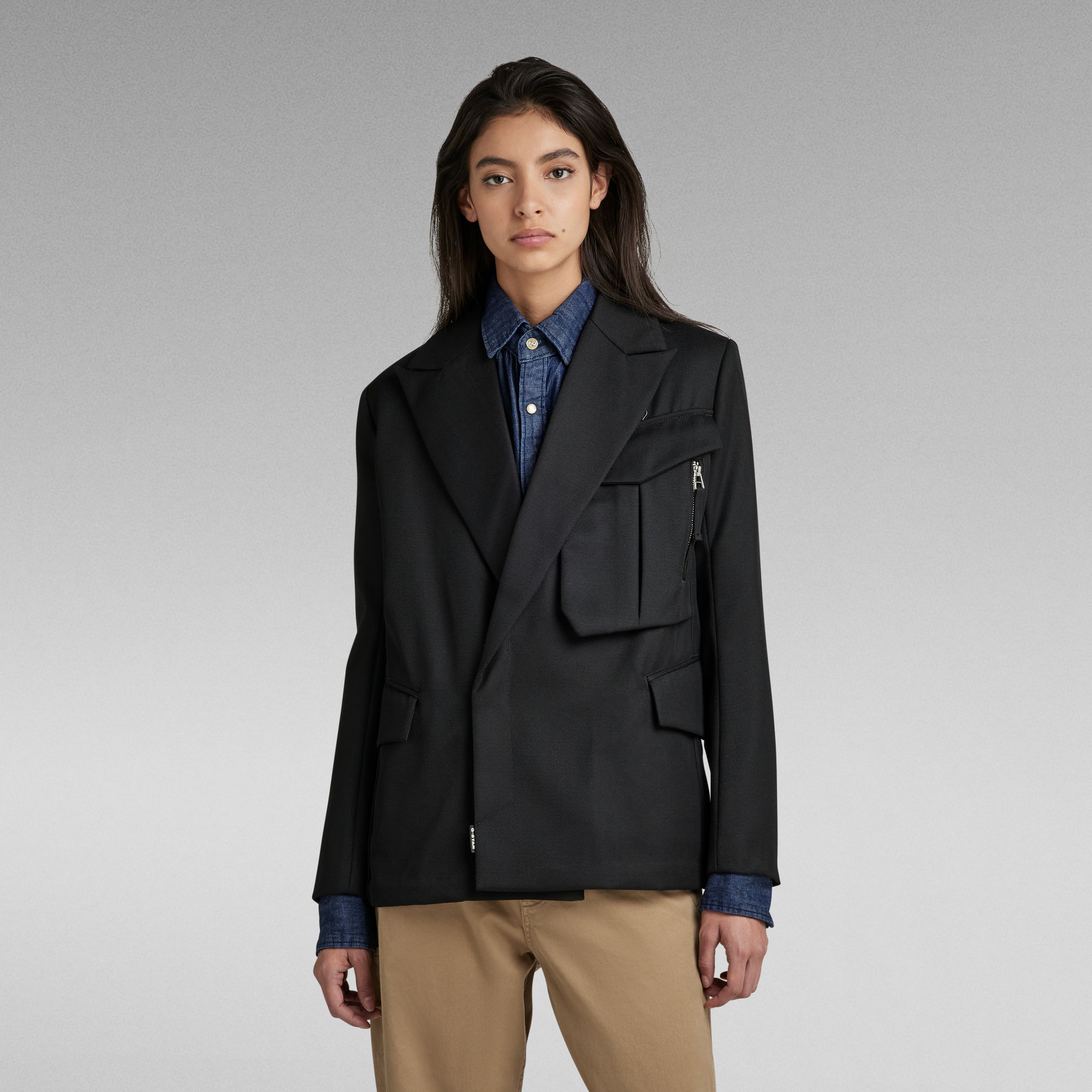 G-Star RAW E Boyfriend Boxy Blazer - Zwart - Dames