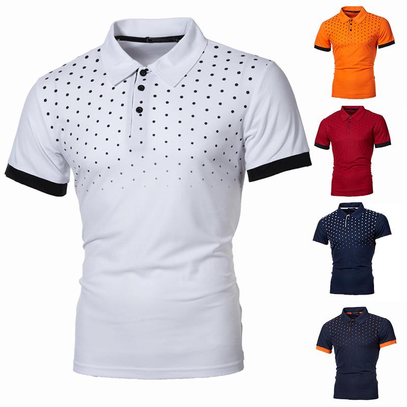 FengFeng Net Poloshirt voor heren, casual, effen kleur, revers, katoenmix, korte mouwen, zakelijk S wit