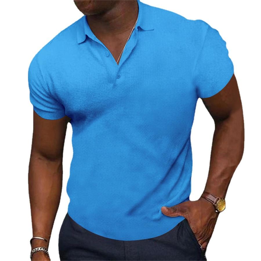 HerSight Heren Business Top Zomer Elastisch Poloshirt met korte mouwen Man Slim Fit T-shirt M