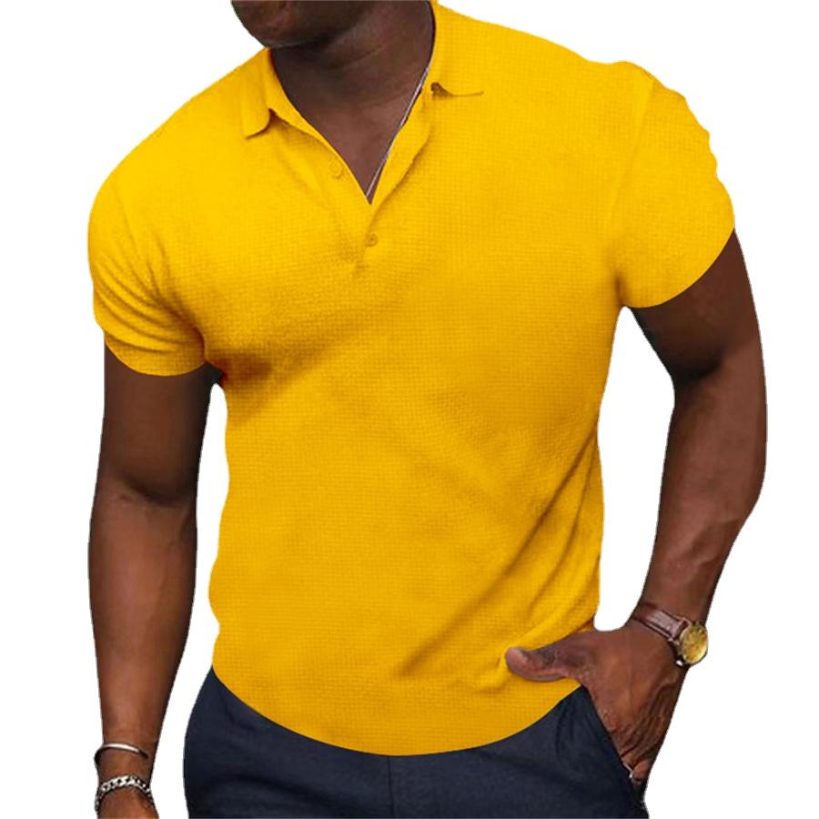 WowClassic Heren Business Top Zomer Elastisch Poloshirt met korte mouwen Man Slim Fit T-shirt M