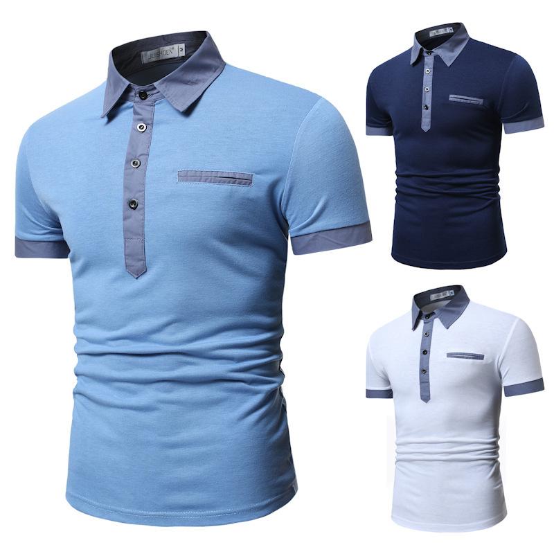 HerSight Heren poloshirt met korte mouwen, reverskraag, golfkleding, heren casual poloshirts met knopen M