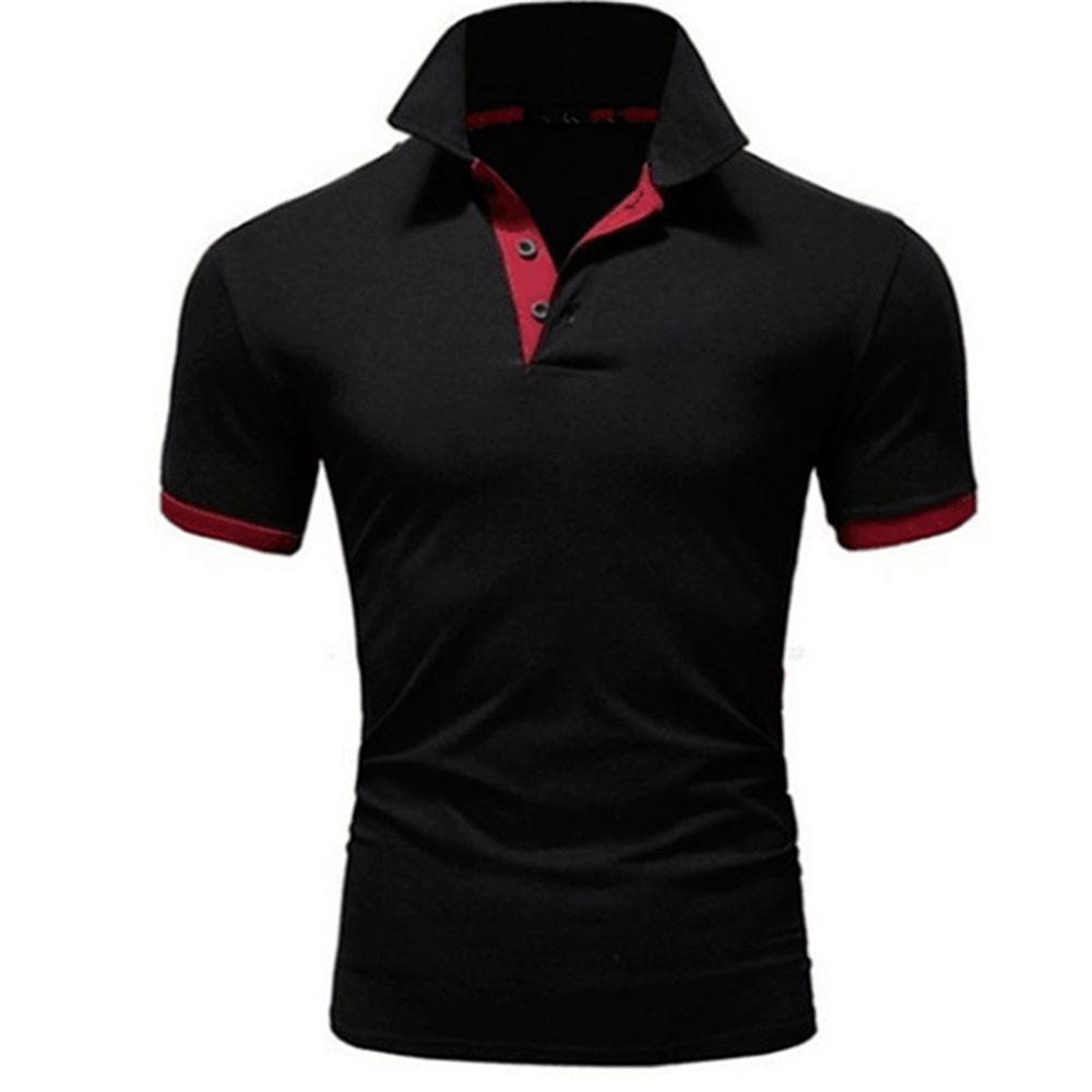 HerSight Heren overhemd met korte mouwen, effen kleur, heren reversknop, grote maten poloshirts S