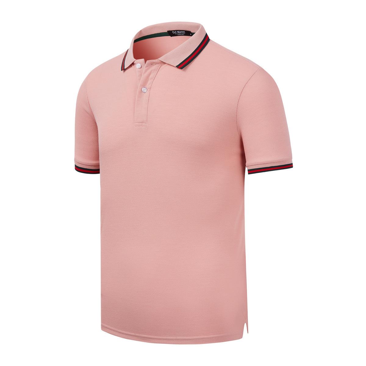 ForYourBeauty Casual zomer effen herenpoloshirt Top Business Polo Heren sportshirts met korte mouwen Reclametops M rood