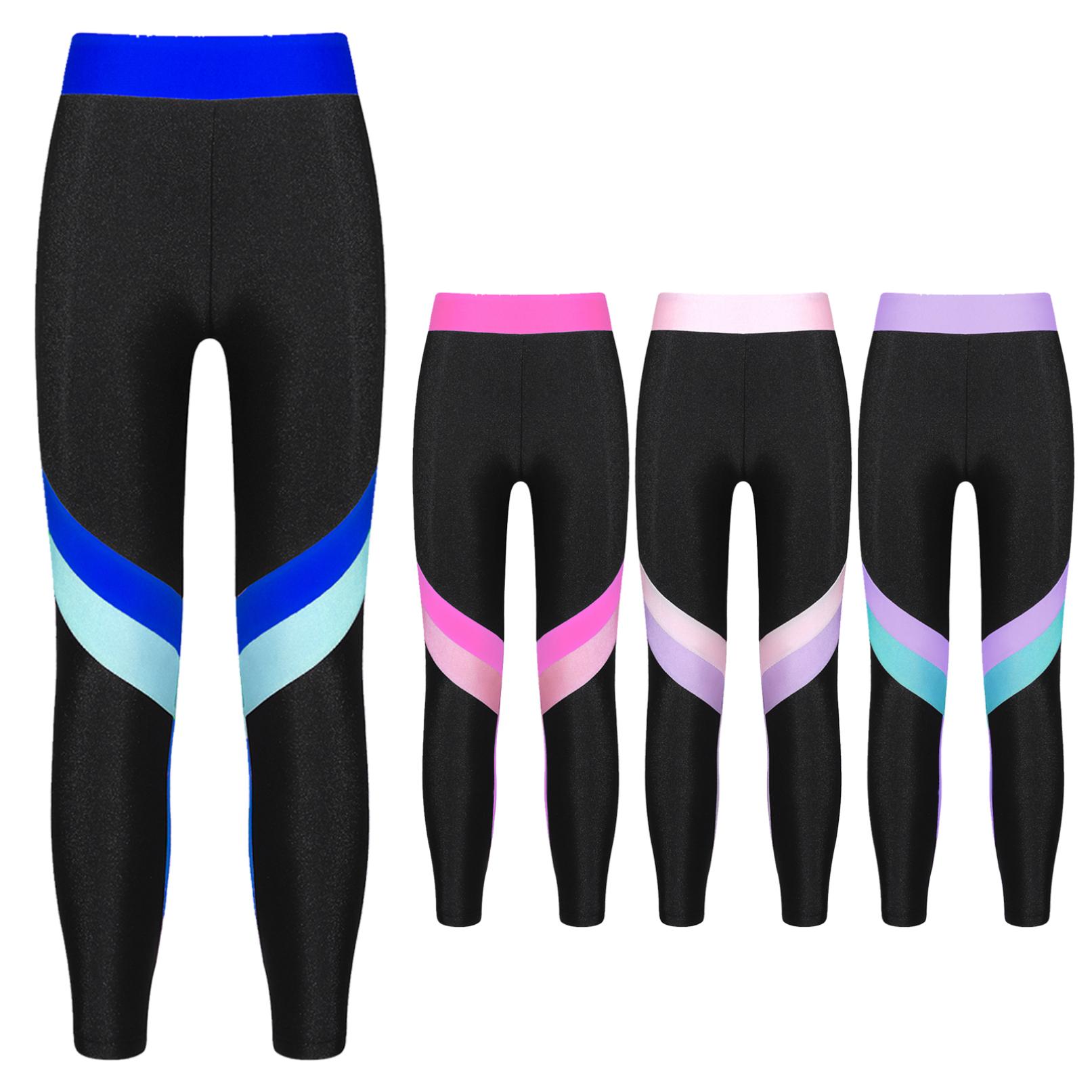 Ranrann Stretchlegging voor meisjes Kinderbroek Fitness Oefening Workout Lange broek Pantybroek 13-14 Years blauw