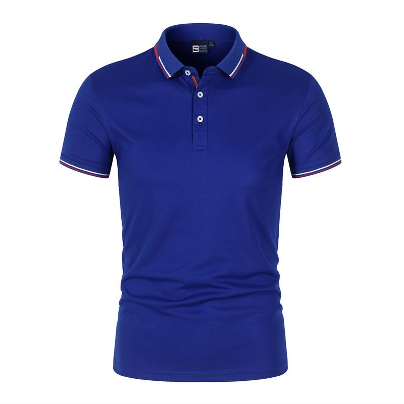 WowClassic Casual zomer effen herenpoloshirt Top Business Polo Heren sportshirts met korte mouwen Blauw Zwart Wit Tops M zwart