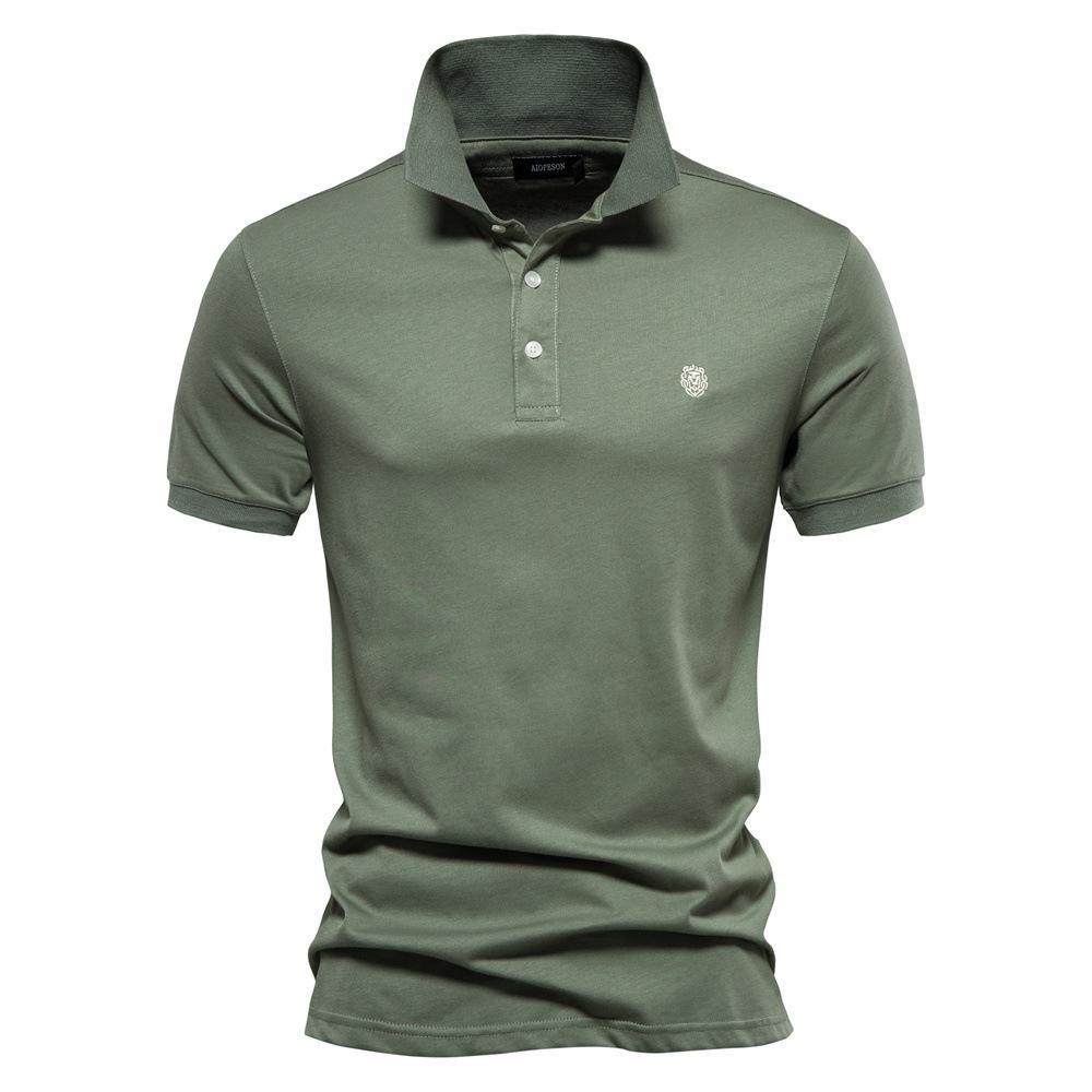 No. 11 Fashion Lente Zomer Puur Katoen Polo Kraag Sport Heren Poloshirt Mode Heren Geborduurde T-shirts Met Korte Mouwen S wit