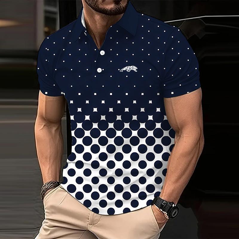 Bengbukulun Heren slim fit zomermode sport-reverspoloshirt met korte mouwen. S zwart