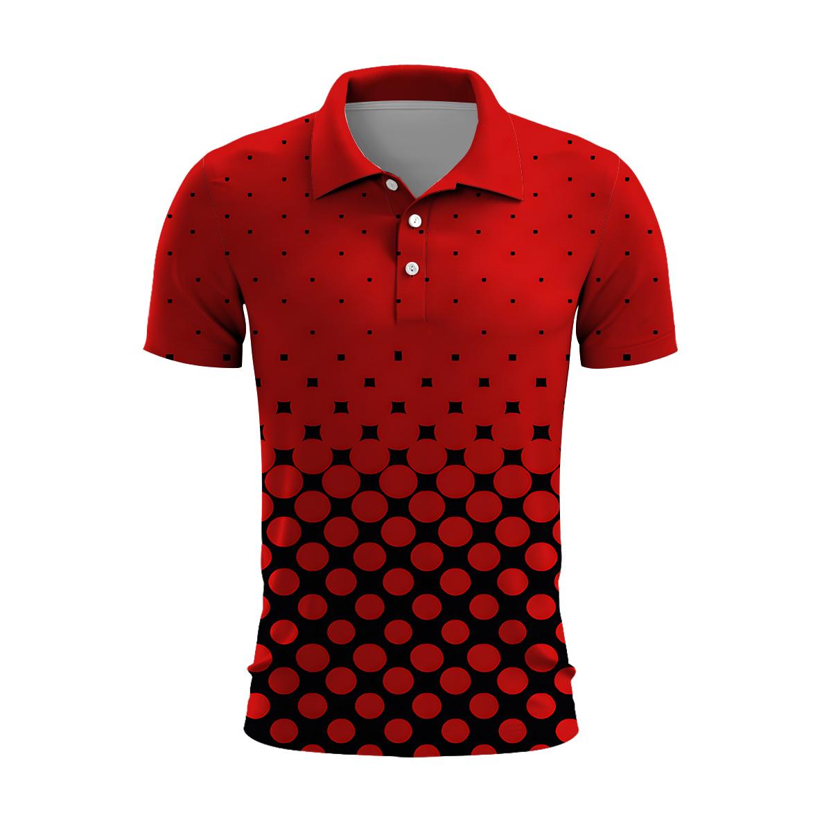 Haojun Zomer herenmode en casual poloshirt met korte mouwen S rood