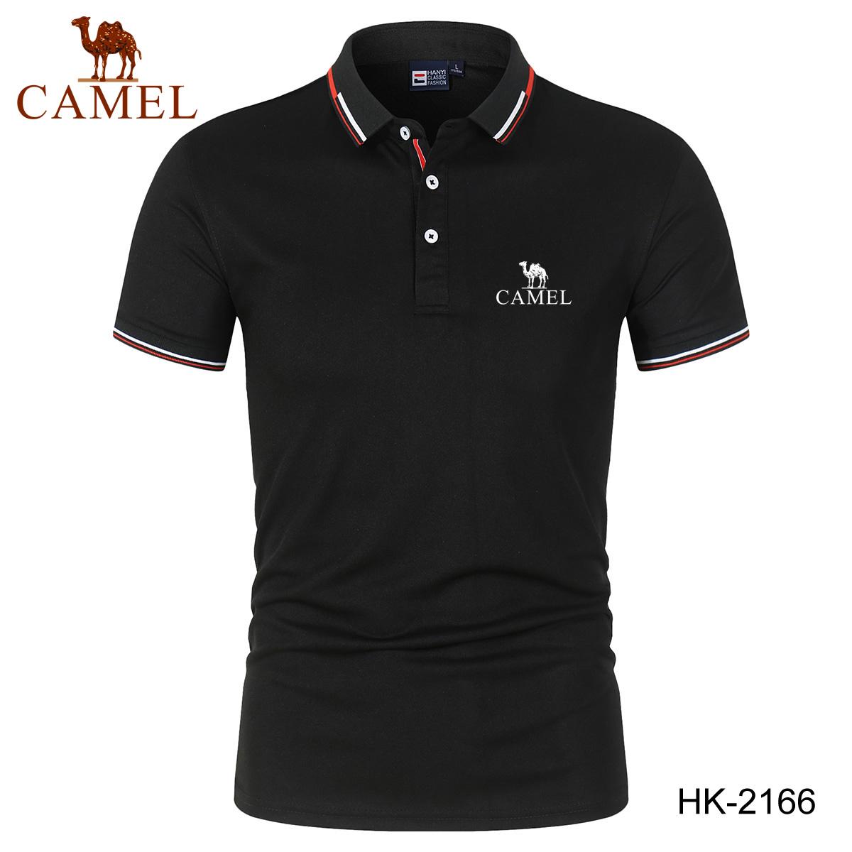 Camel 2024 Lente/Zomer Nieuwe Geborduurde Polo Mannen Ademende Top Sneldrogend Poloshirt Vochtafvoerende Poloshirt L wit