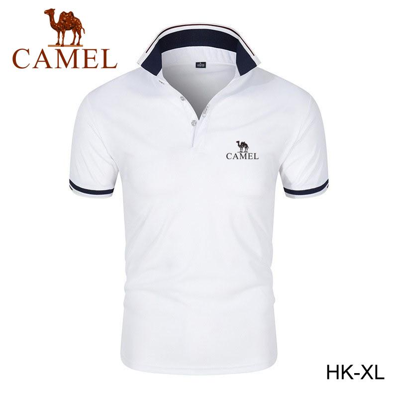 Camel Nieuw sneldrogend geborduurd poloshirt voor heren voor lente/zomer 2024, vochtafvoerend en ademend poloshirt L