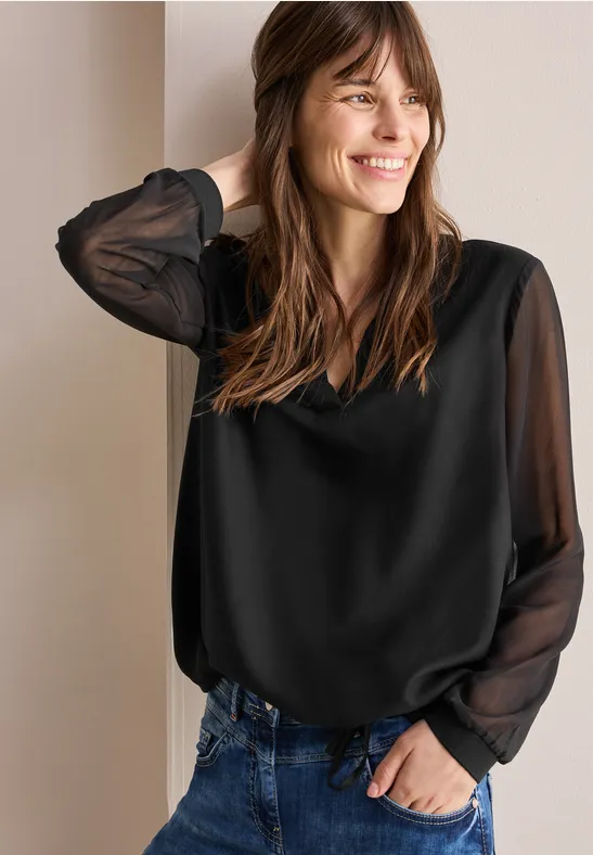 Cecil Materiaalmix blouse