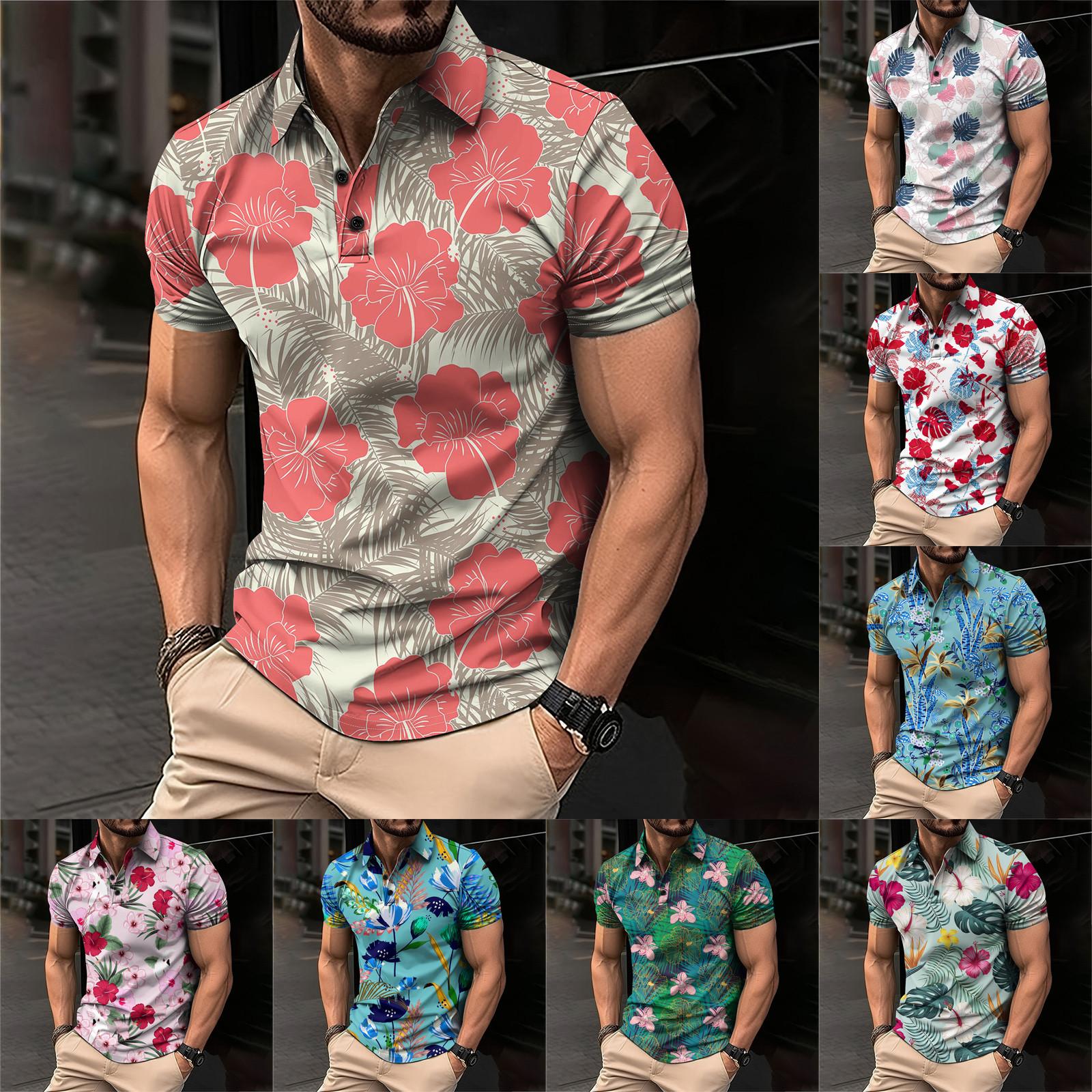 Issing Golfshirt voor heren Casual Sport V-hals Geribbelde kraag Korte mouw Mode Casual Effen Kleur Effen Lente en zomer Normale pasvorm L сyaan