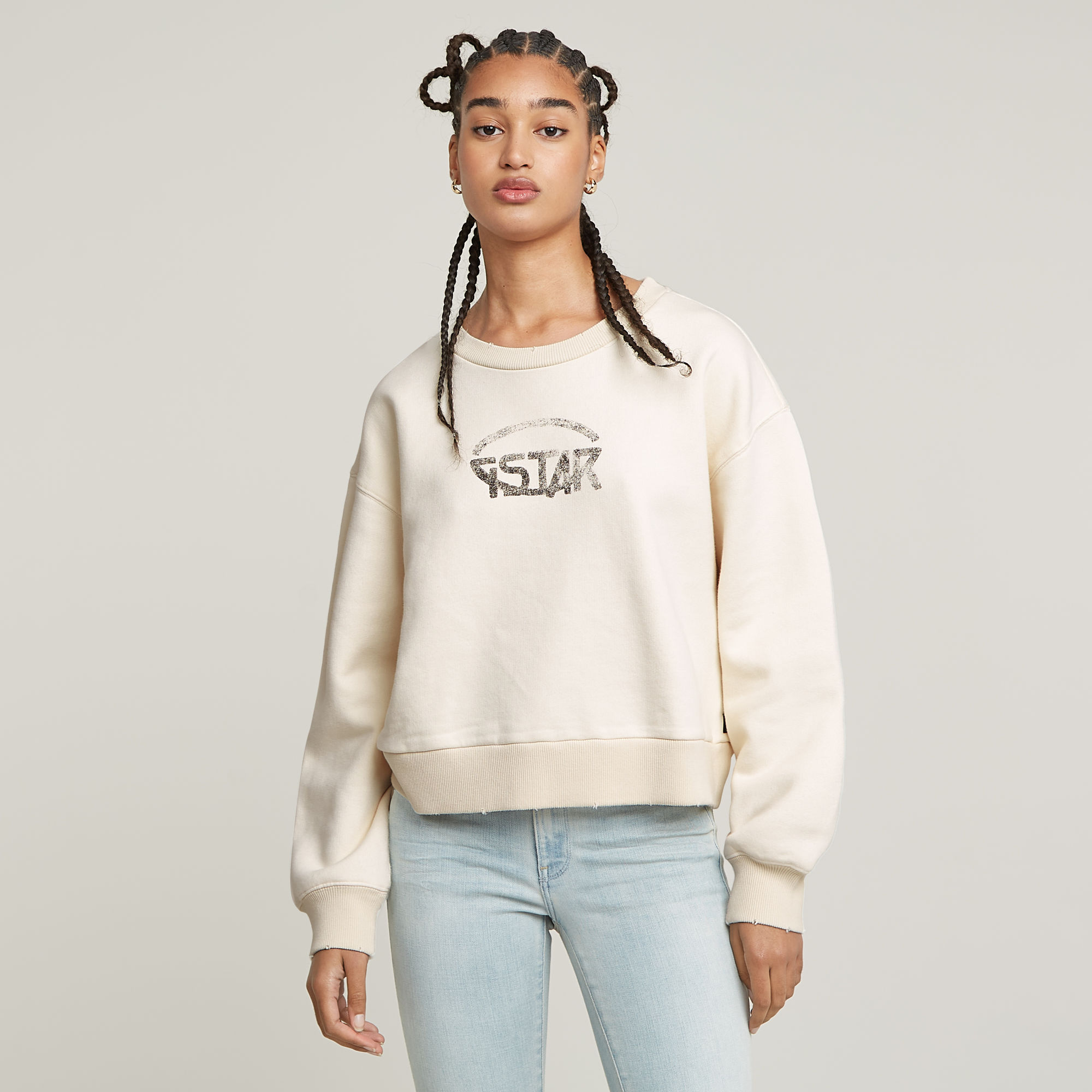 G-Star RAW Logo Loose Sweater - Wit - Dames