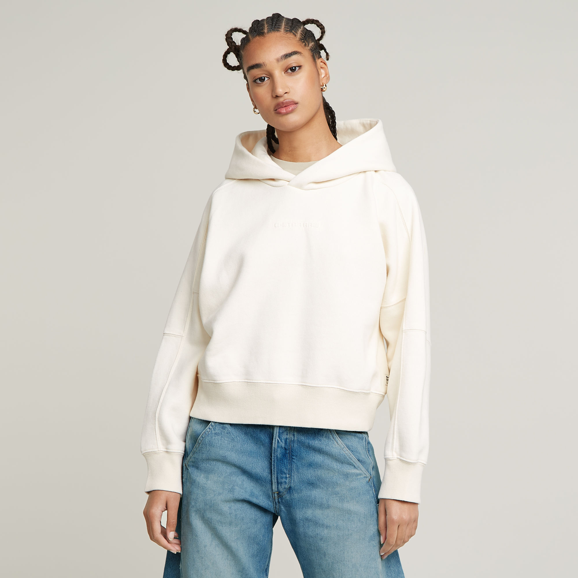 G-Star RAW Embossed Oversized Hoodie - Wit - Dames