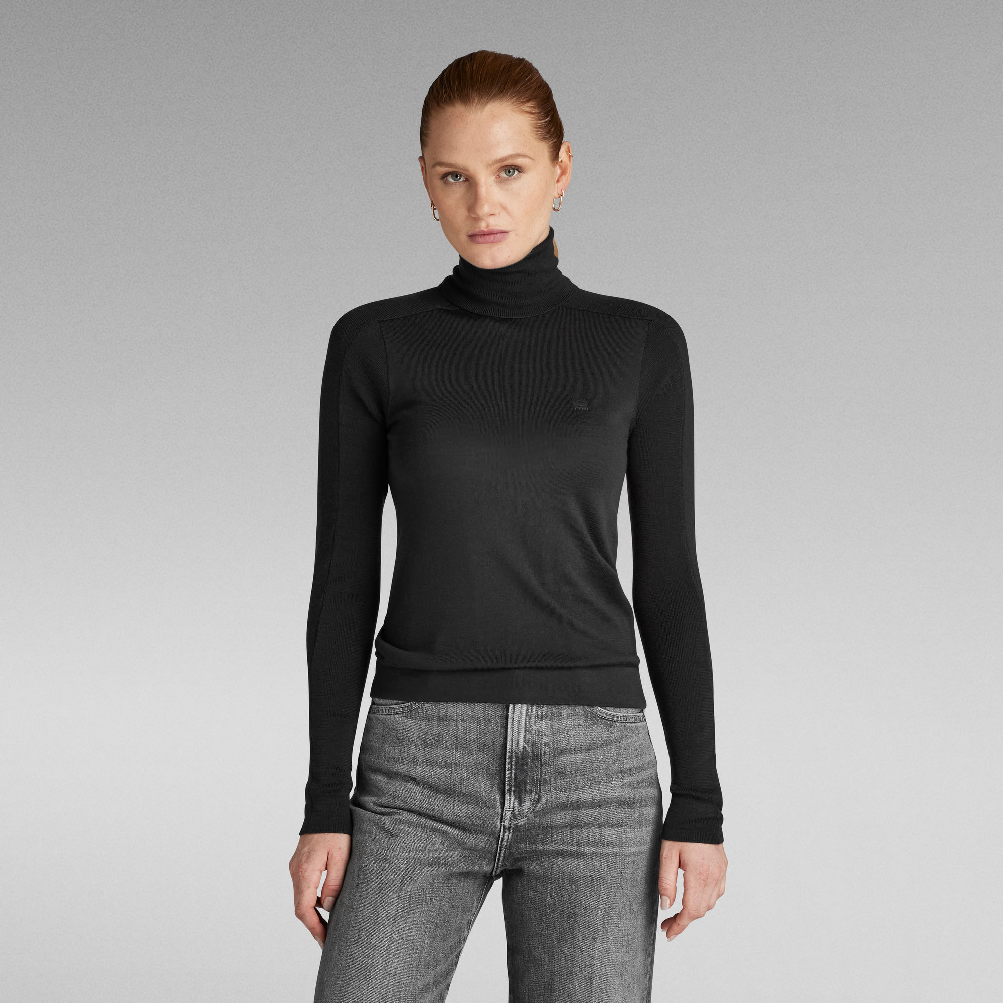 G-Star RAW Core Slim Gebreide Coltrui - Zwart - Dames