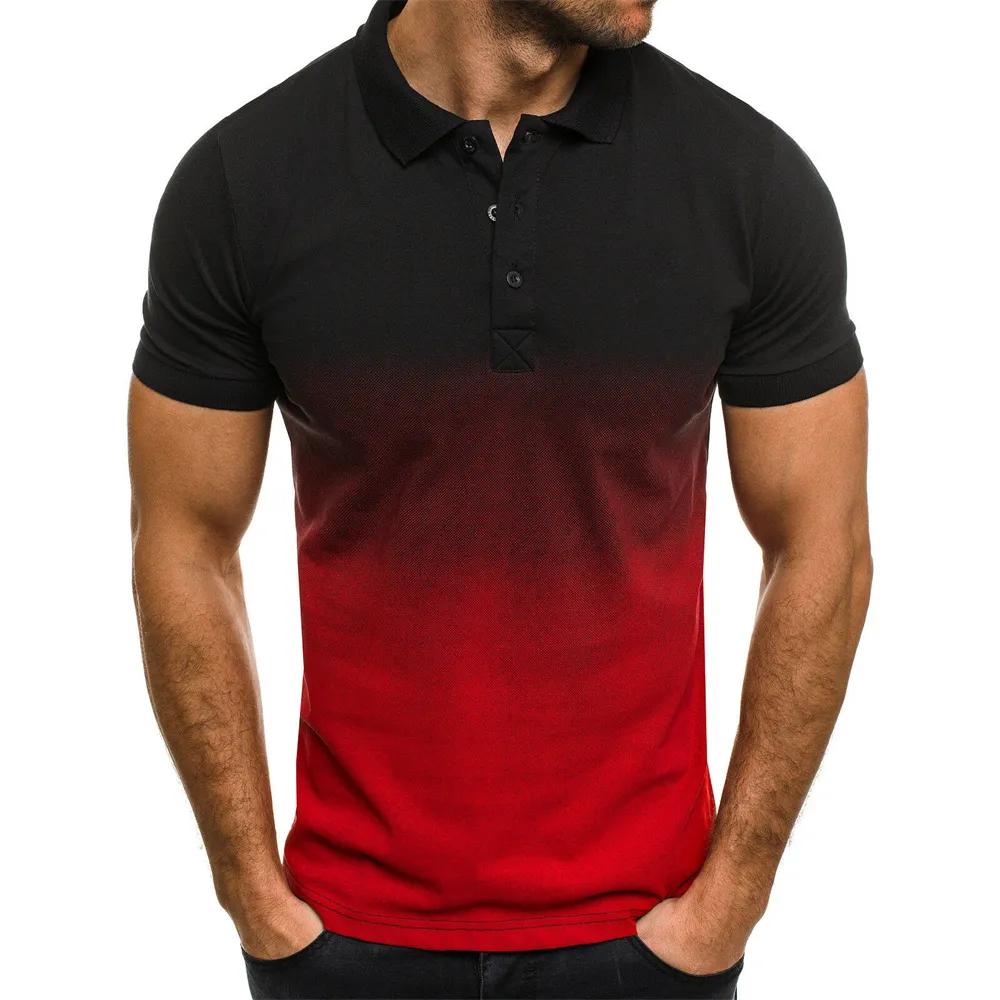 Yoxier Mannen Polo Heren Shirt Korte Mouw Polo Shirt Contrast Kleur Polo Nieuwe Kleding Zomer Streetwear Casual Mode Heren tops S zwart