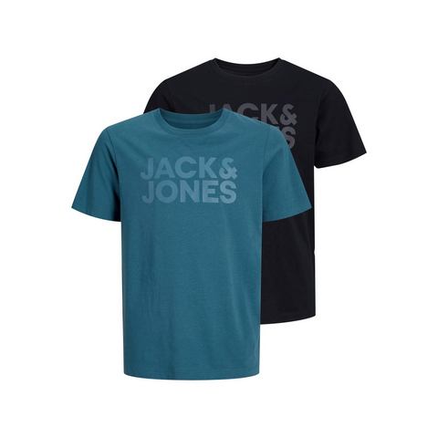 Jack & Jones Junior Shirt met ronde hals JJECORP LOGO TEE SS O-NECK 2PK MP JNR (set, 2-delig)