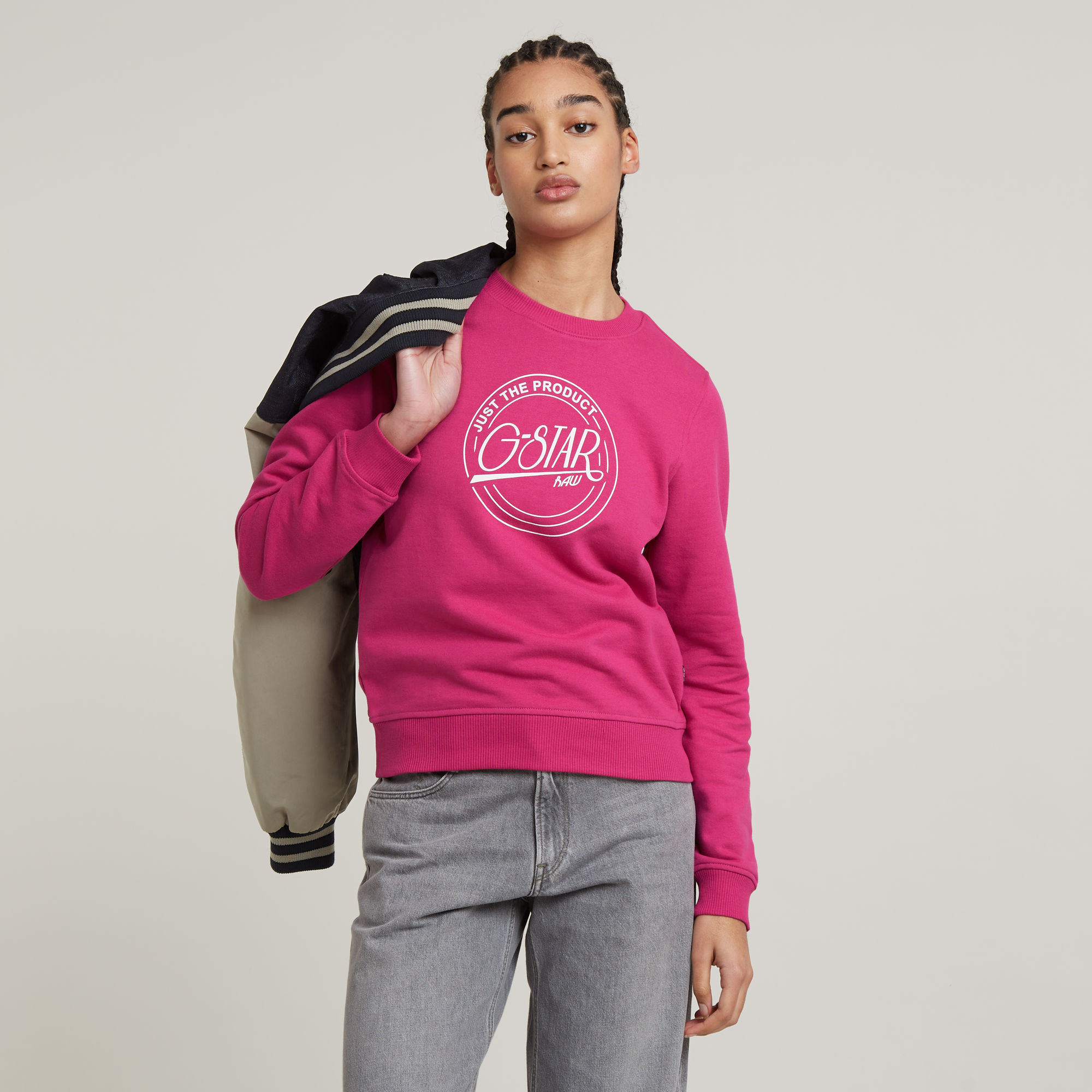 G-Star RAW Large Logo Crew Sweater - Roze - Dames