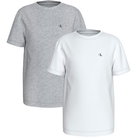 Calvin Klein T-shirt 2-PACK MONOGRAM TOP voor kinderen tot 16 jaar met logo-opdruk (2-delig)