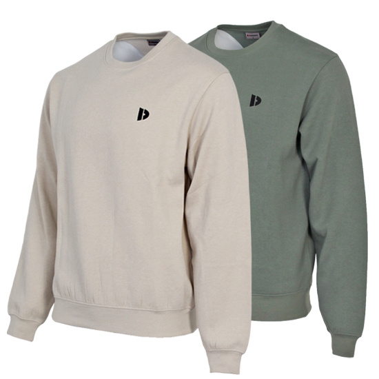 Donnay Donnay Heren - 2-Pack - Fleece Crew Sweater Dean - Sand & Jungle Green