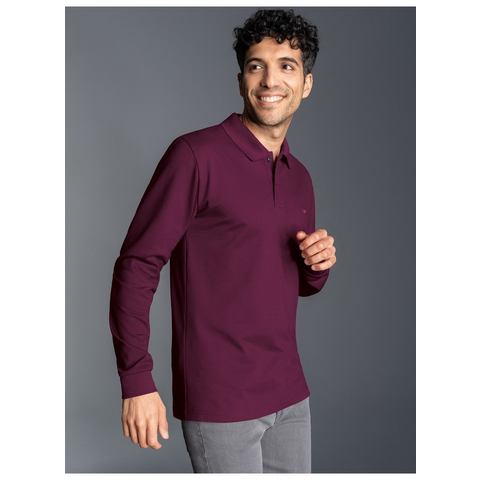 Trigema Poloshirt  lange mouw poloshirt met mouwboorden (1-delig)