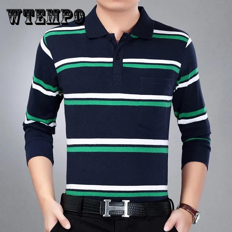 WTEMPO Lente en herfst Heren T-shirt met lange mouwen Mannen grote maat losse bodem shirt casual wear middelbare leeftijd en oudere poloshirts XXXL