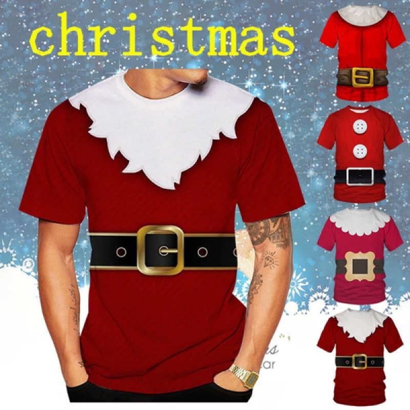 Wengy 2 Heren Kerstkleding Kerst Herenkleding Heren T-shirt 3d L