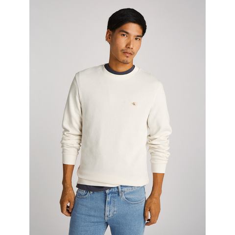 Calvin Klein Shirt met lange mouwen WOVEN LABEL WAFFLE LS TEE