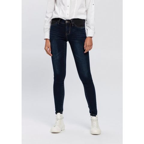 Arizona Skinny fit jeans Ultra Stretch skinny-fit, met used-look-crinkles, lage taille