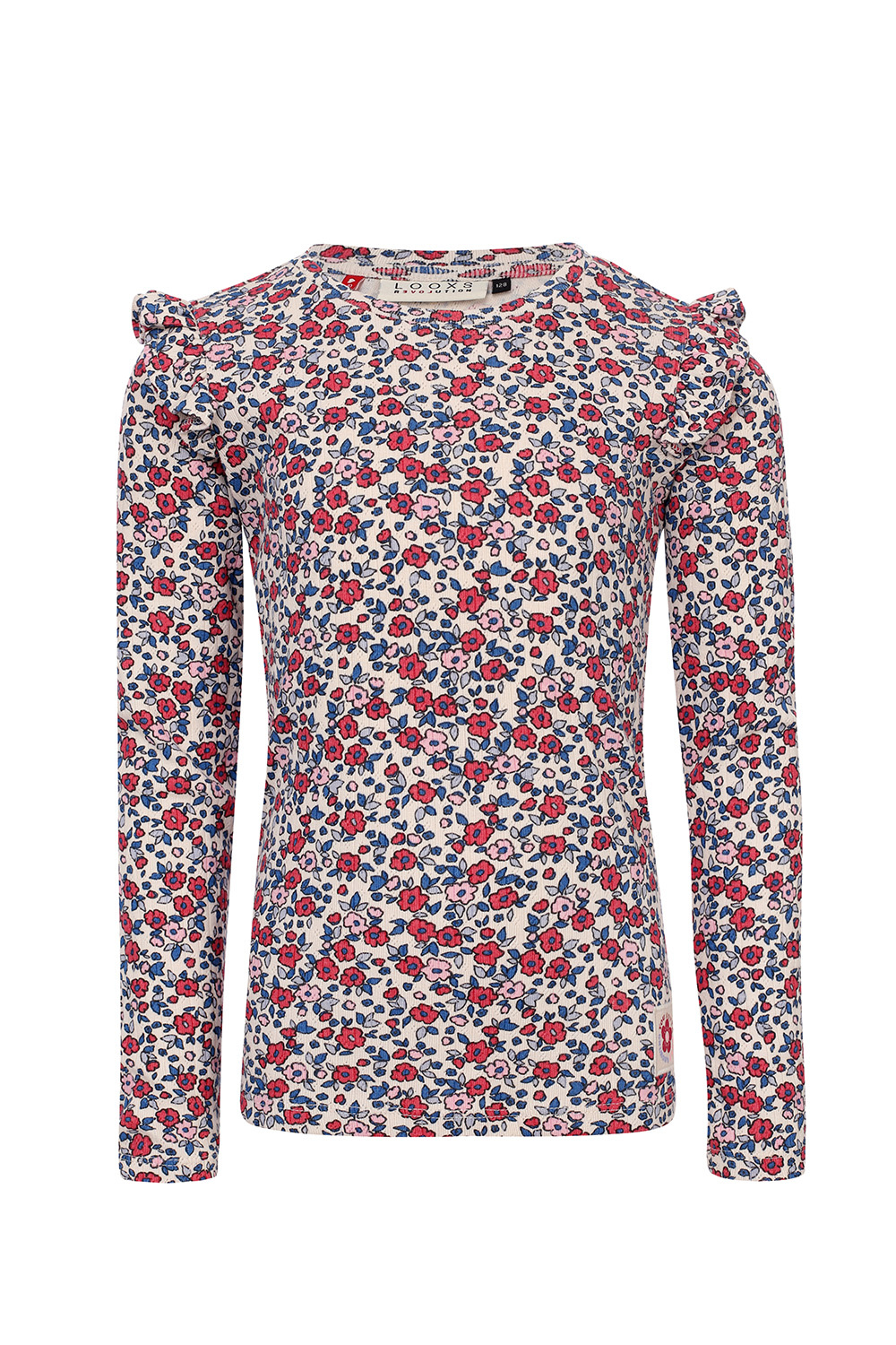 LOOXS Little Zomer shirt meisjes pointel l/s - AOP bloemen multi