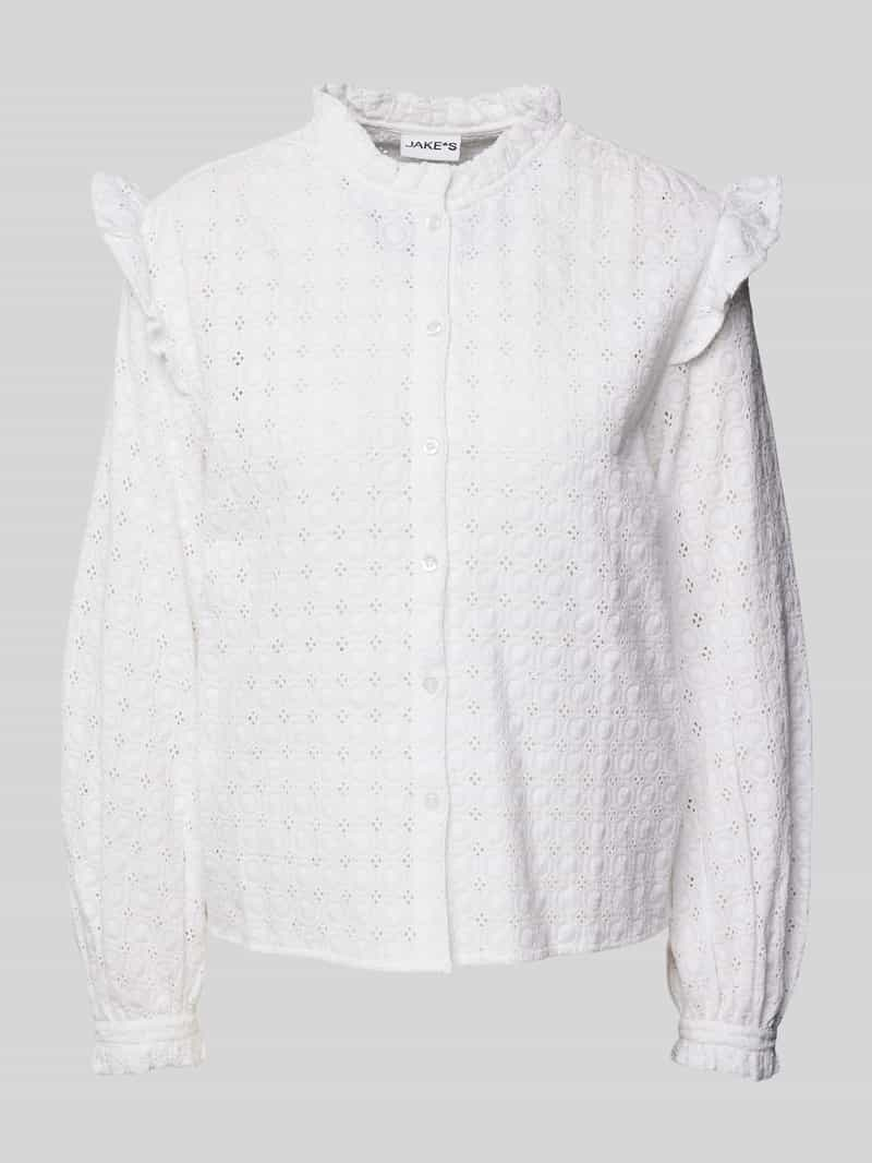 Jake*s Casual Regular fit blouse met broderie anglaise