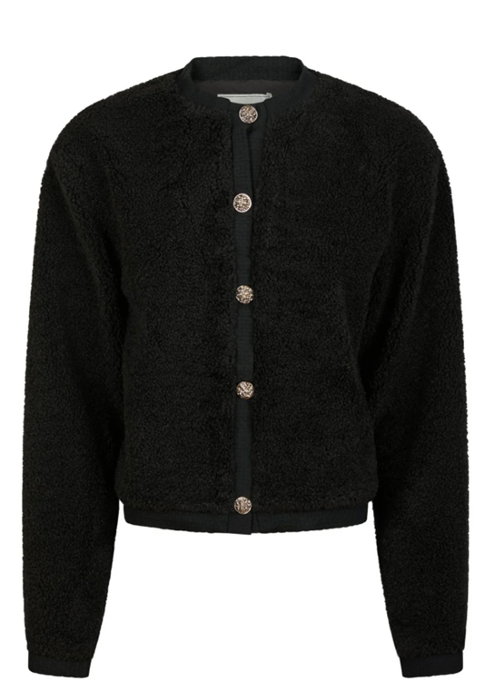 Neo Noir Knit Cardigan Limo Fluffy Black