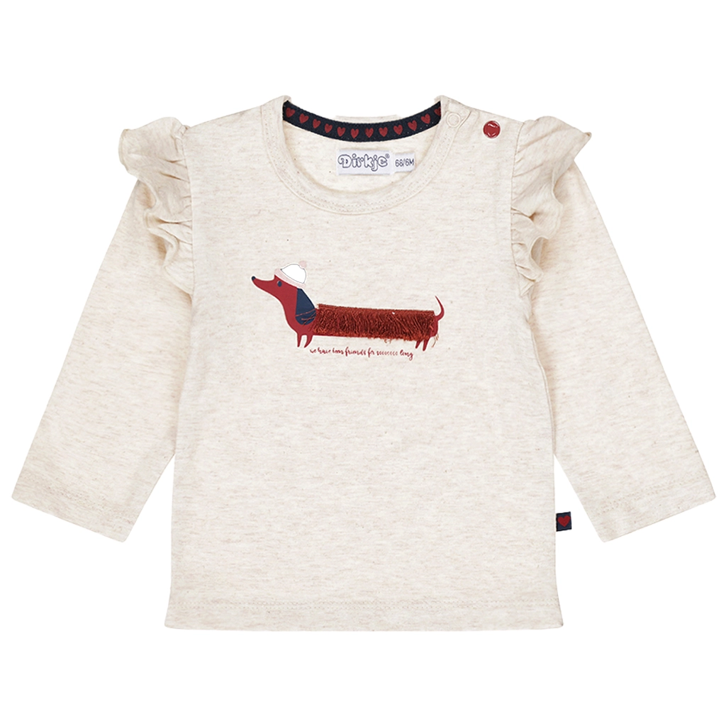 Dirkje-collectie Longsleeve So sweet (beige grey)