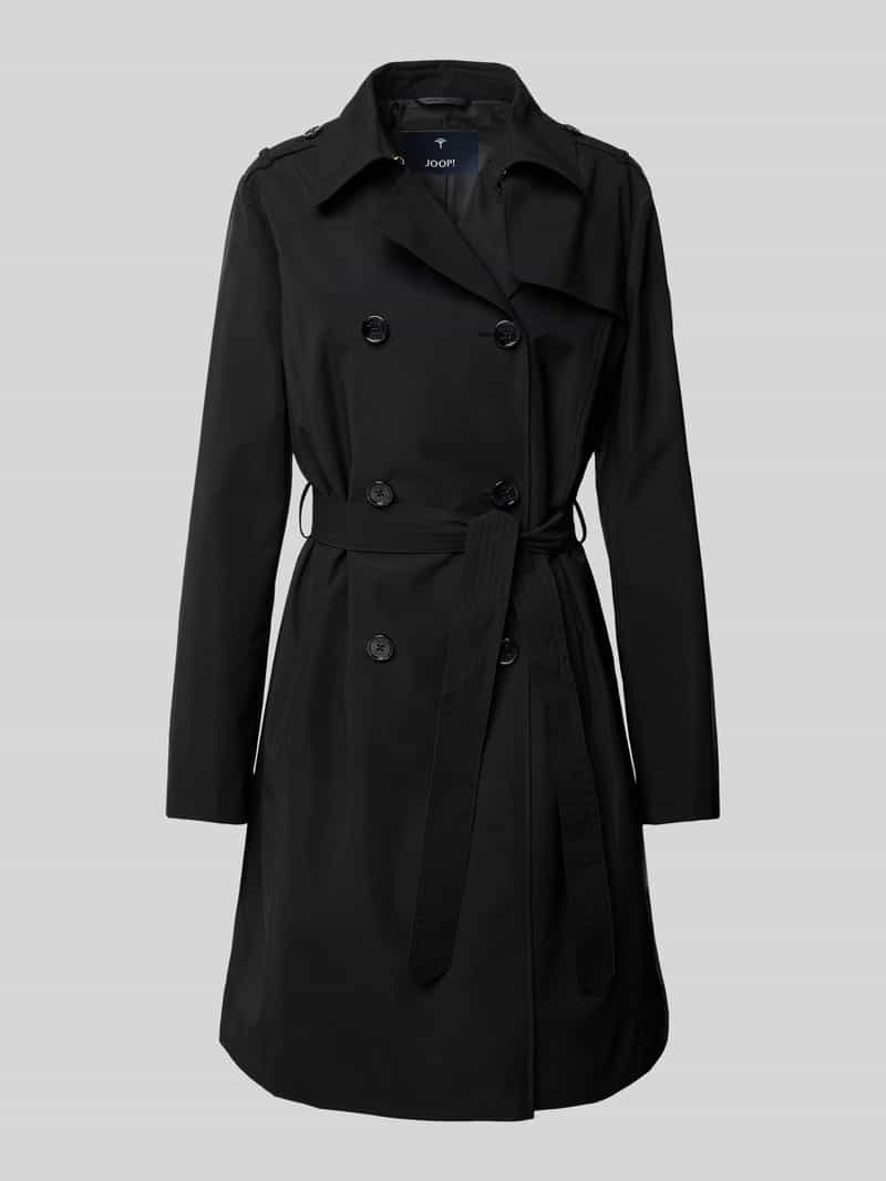 Joop! Trenchcoat met strikceintuur, model 'Cindy'