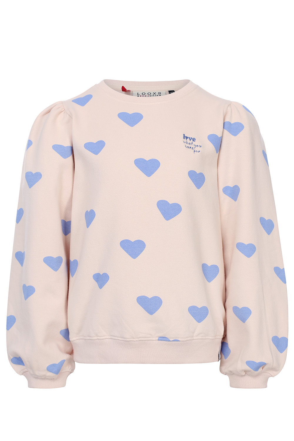 LOOXS Little Zomer sweater meisjes hartjes print - Milkshake beige