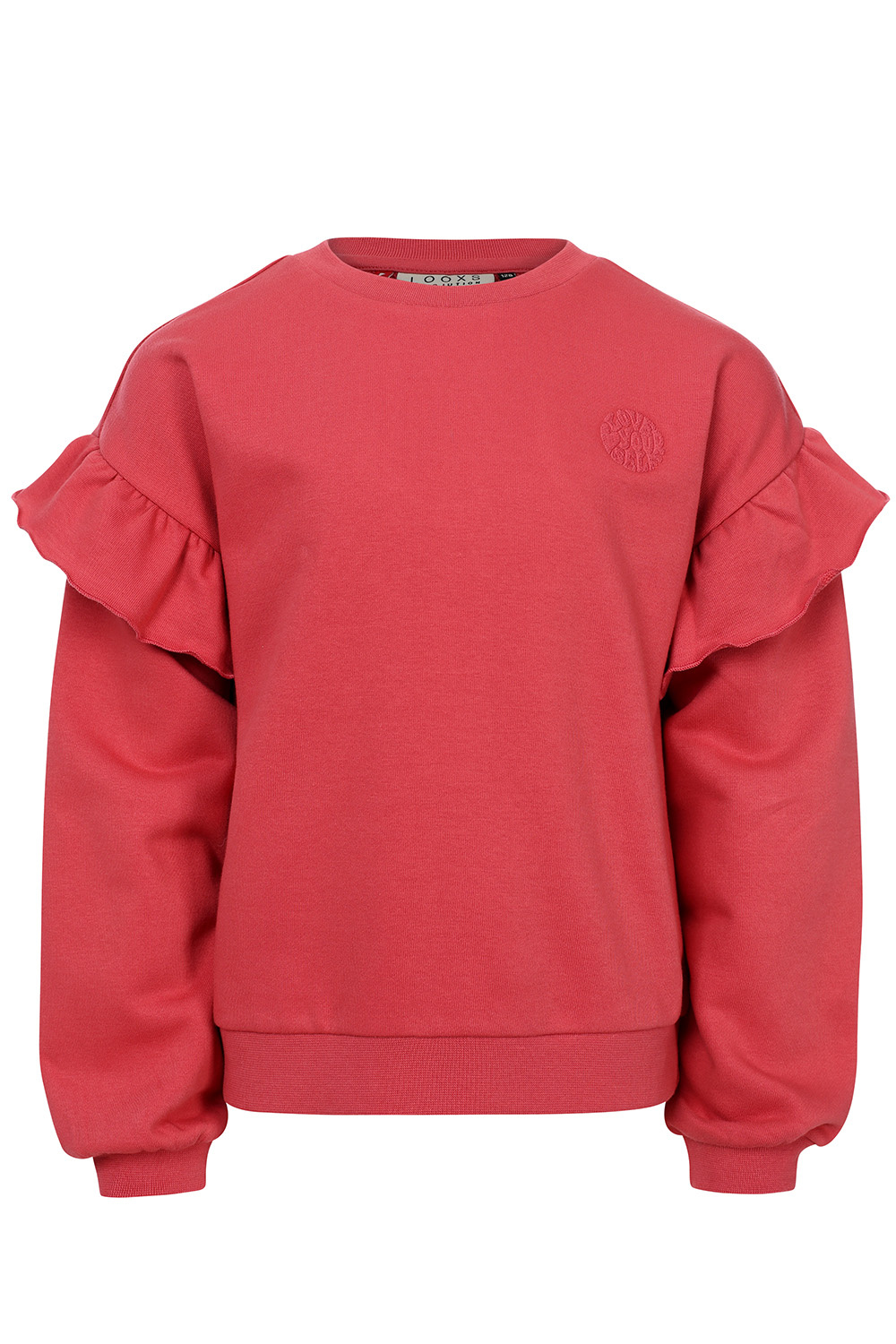 LOOXS Little Zomer sweater meisjes ruffel - Punch rood