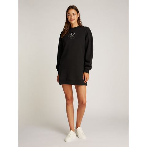 Calvin Klein Sweatjurk EMBROIDERED MONOLOGO CREW DRESS