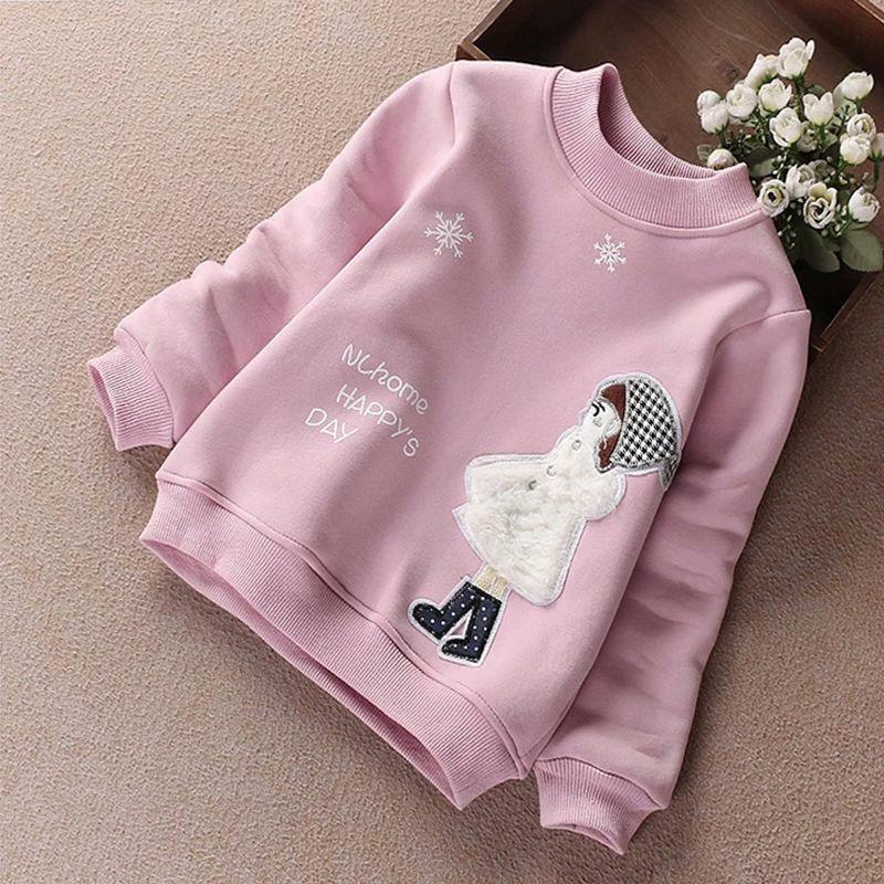 TUOPUDE BABY Meisjes truien lente en herfst tieners kinderen Koreaanse buitenlandse lange mouwen cartoon tops kinderbroek shirt 160 rood