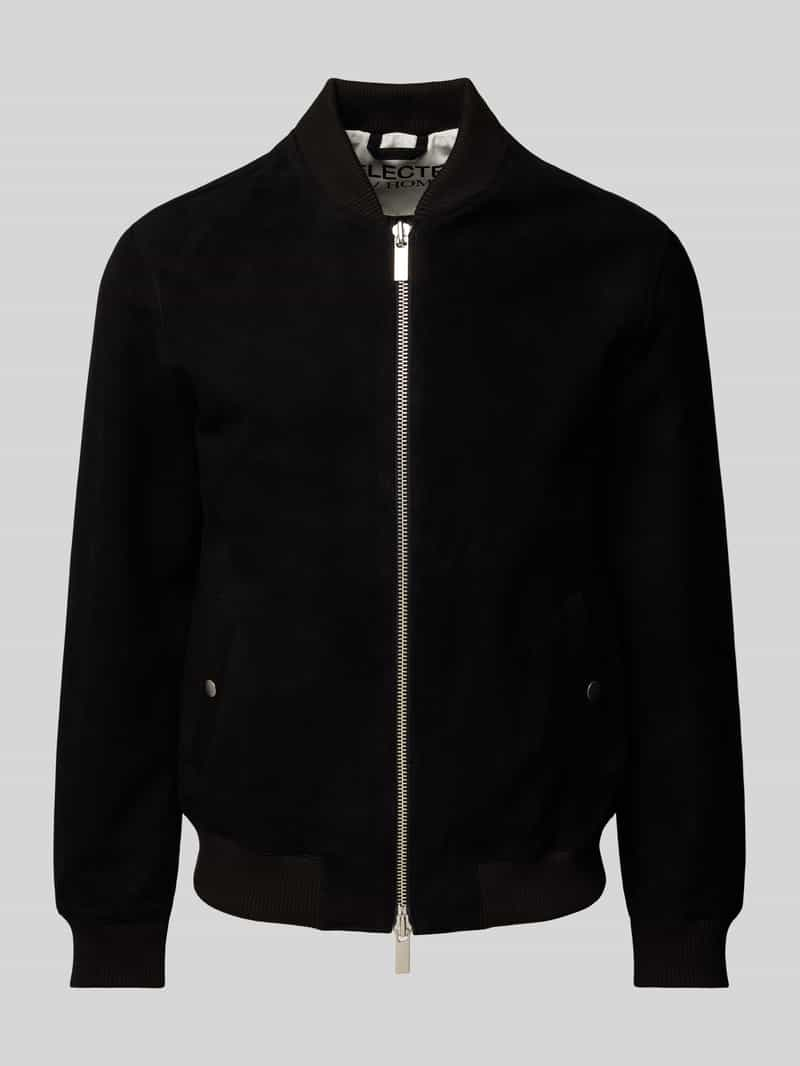 Selected Homme Regular fit bomberjack van echt geitenleer, model 'ARCHIVE'