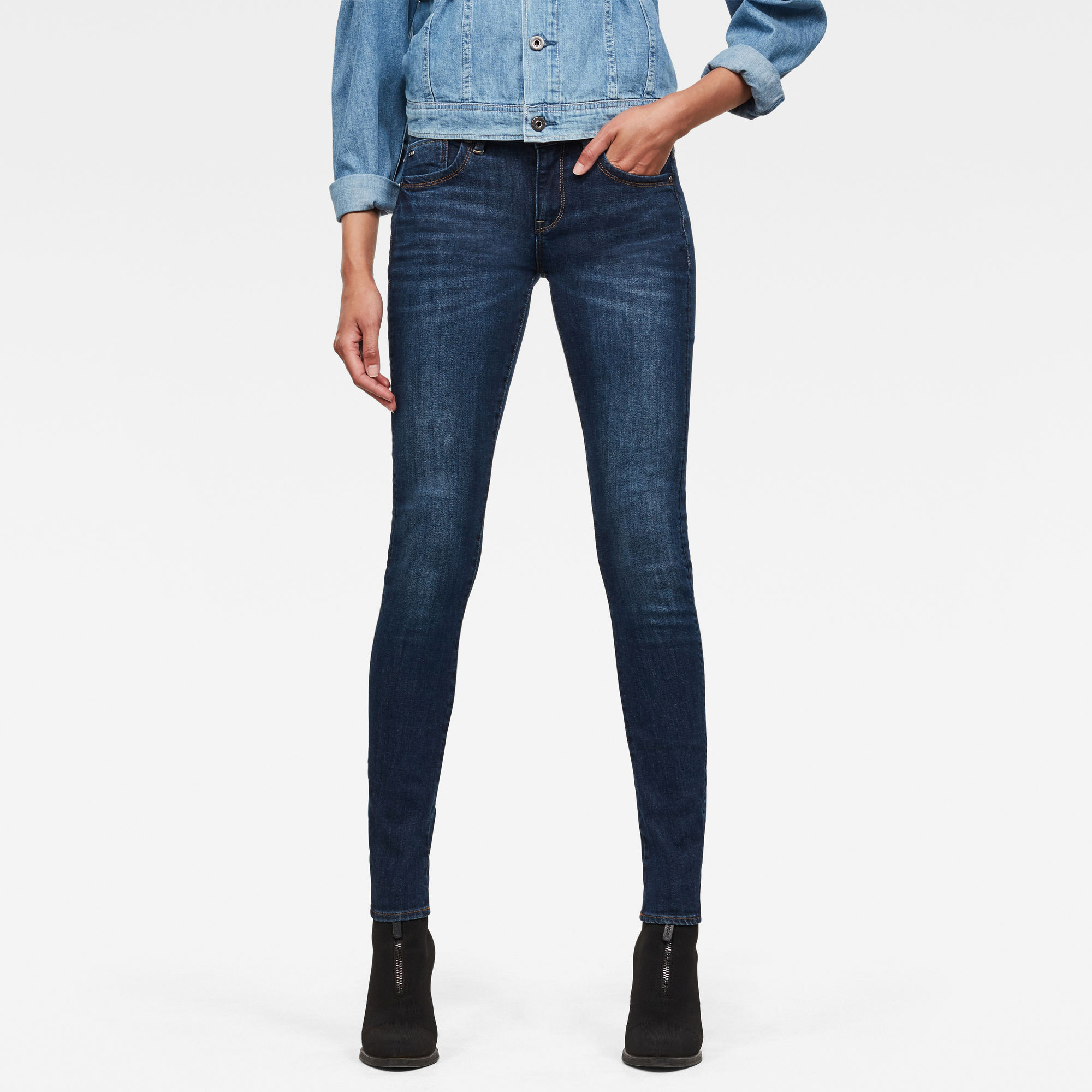 G-Star RAW Lynn Super Skinny Jeans - Donkerblauw - Dames