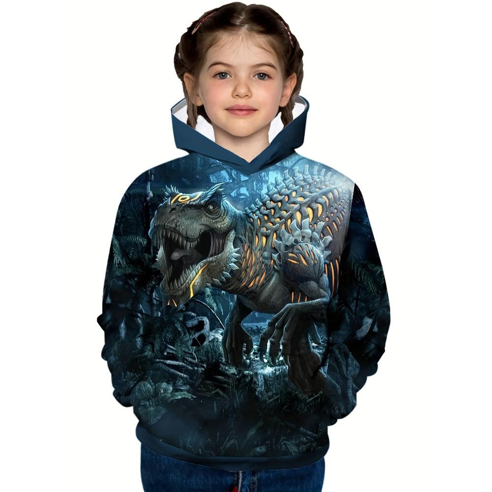 ETST008 Dinosaurus Skelet 3D Print Kid's Hoodie Stijl Lange Mouw Top Jongenskleding Voor Lente Herfst Kind Sweatshirt Met Capuchon 100CM